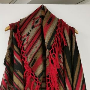 Open Cardigan / Pancho Burgundy/Deep red